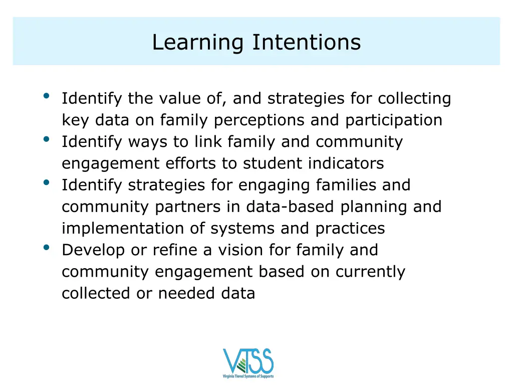 learning intentions