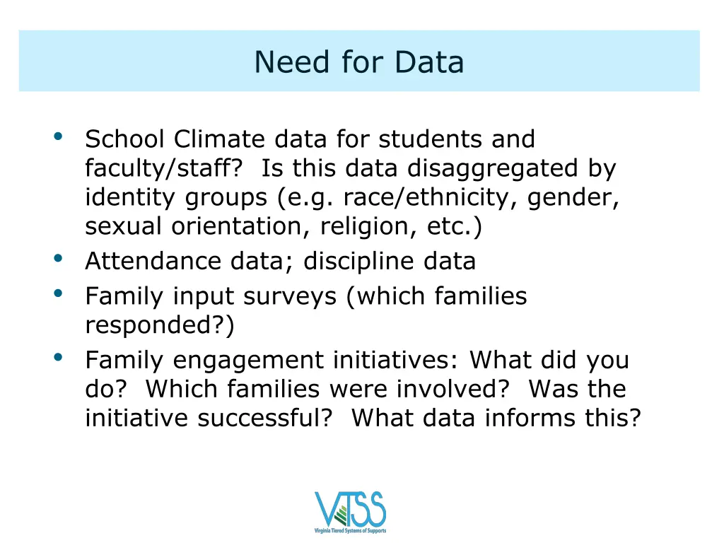 need for data