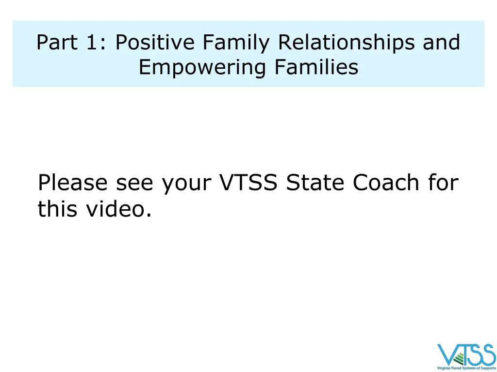 part 1 positive family relationships