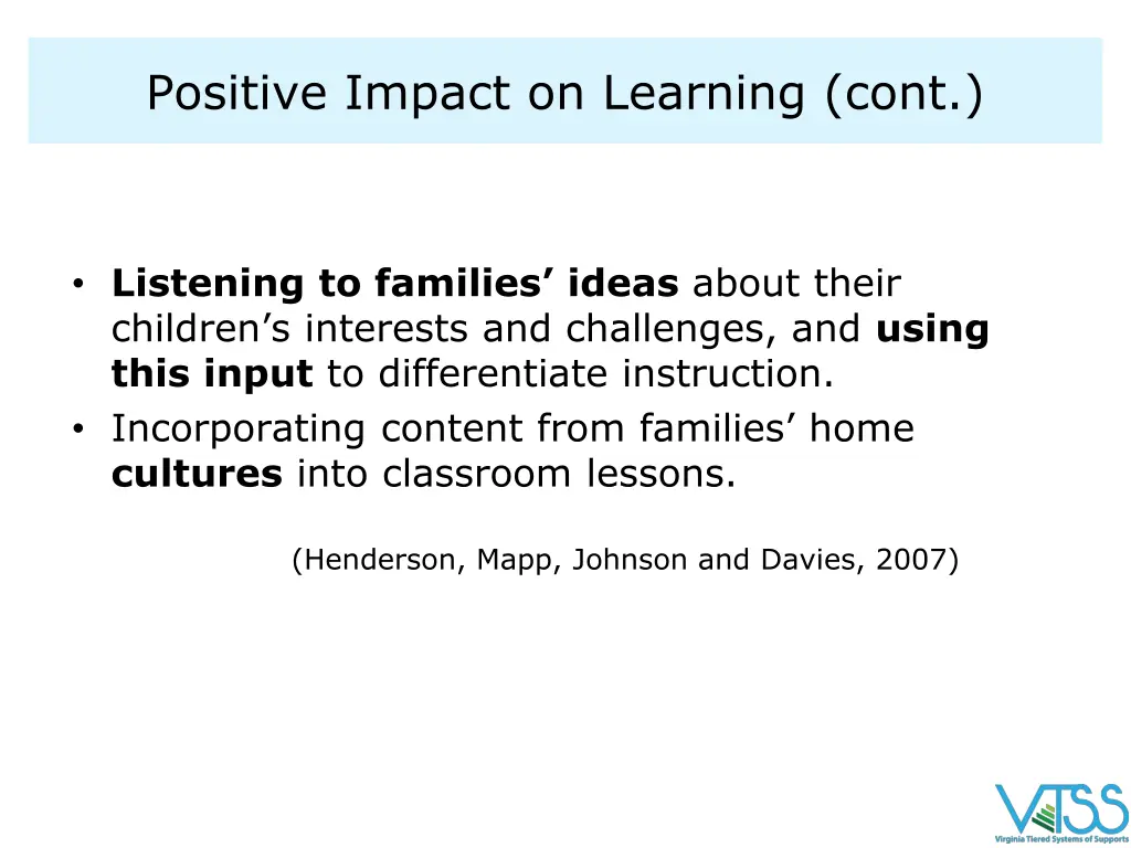 positive impact on learning cont