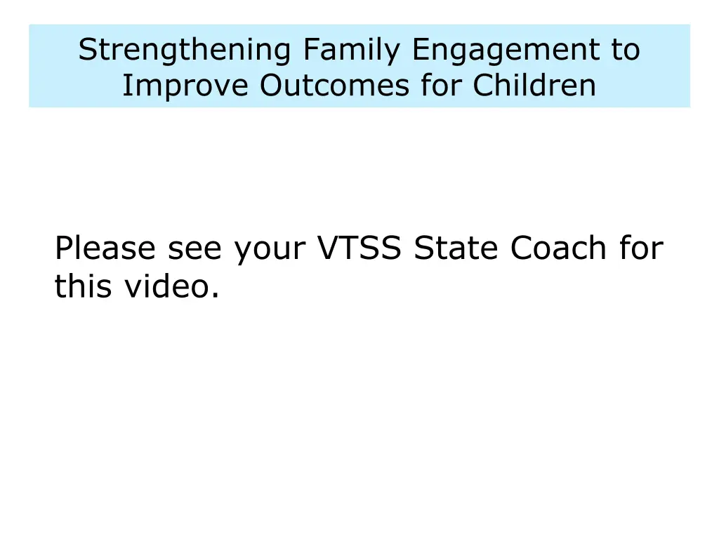 strengthening family engagement to improve