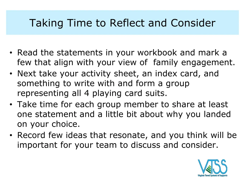 taking time to reflect and consider