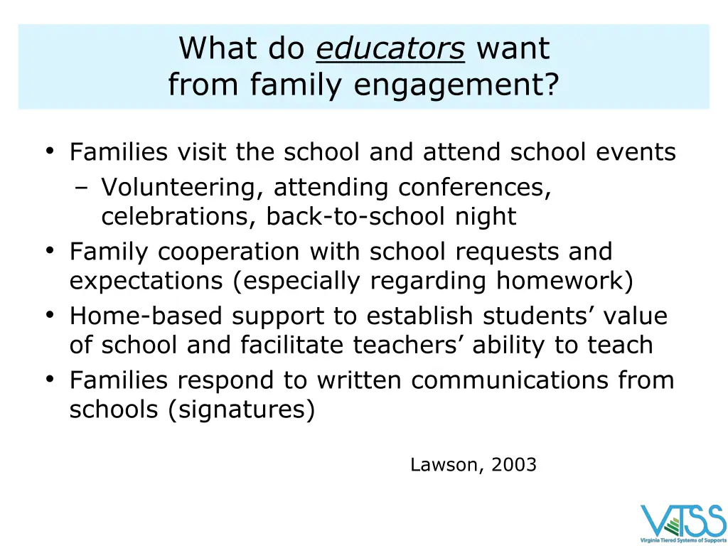 what do educators want from family engagement