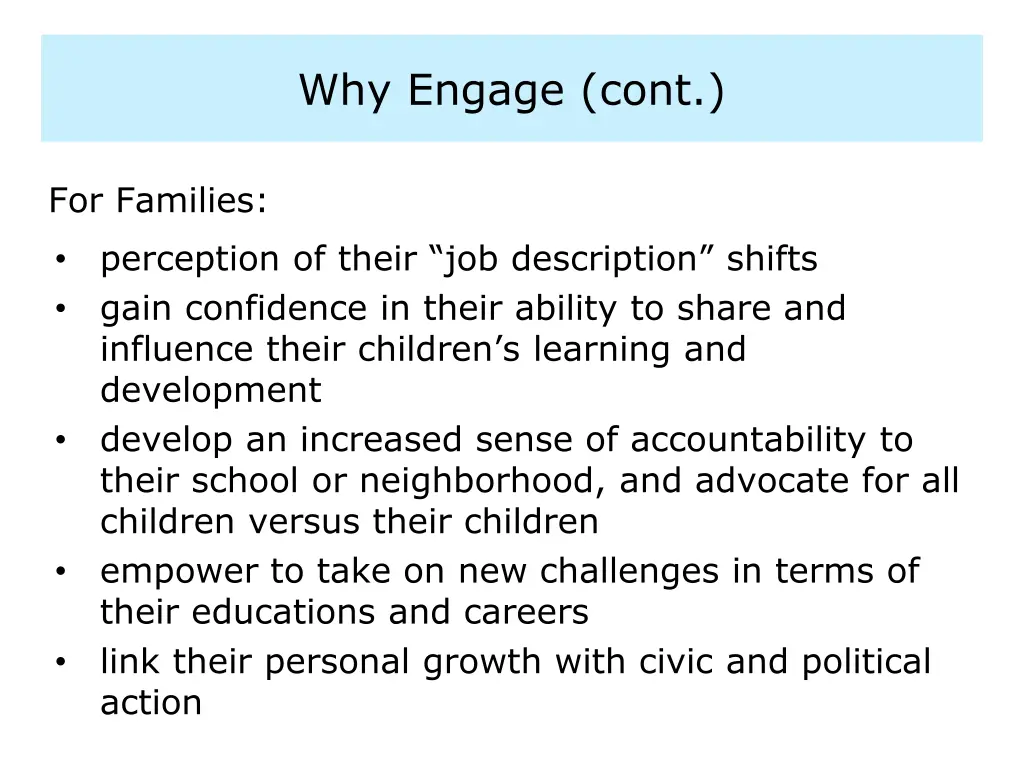 why engage cont
