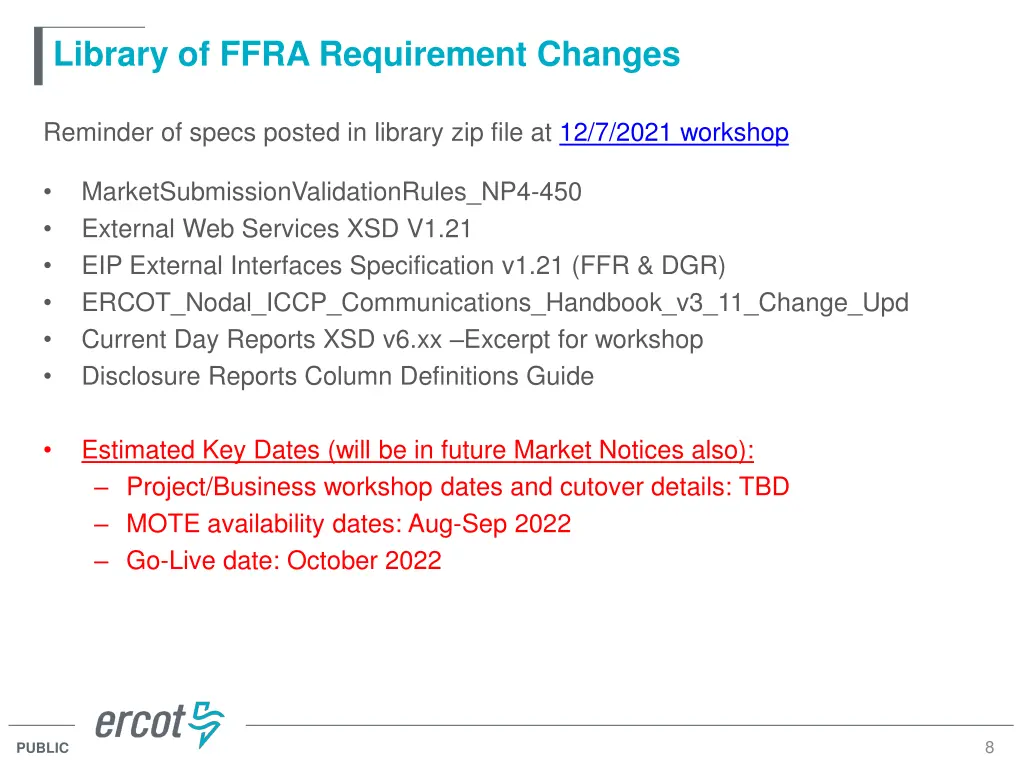 library of ffra requirement changes