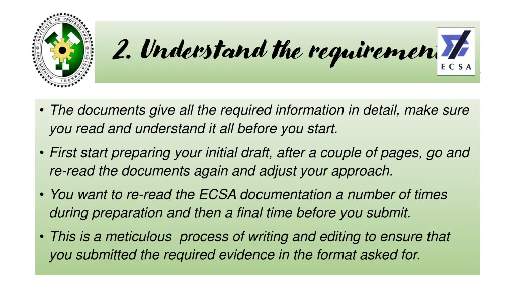 2 understand the requirements