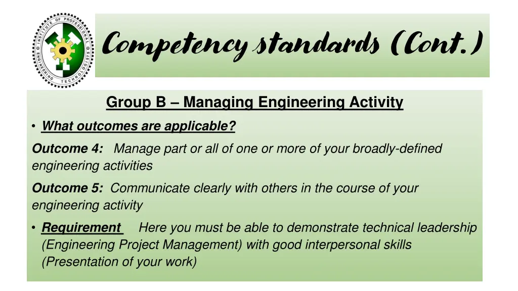 competency standards cont 1