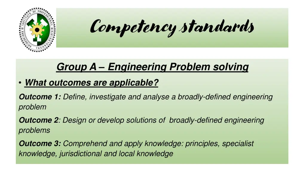 competency standards