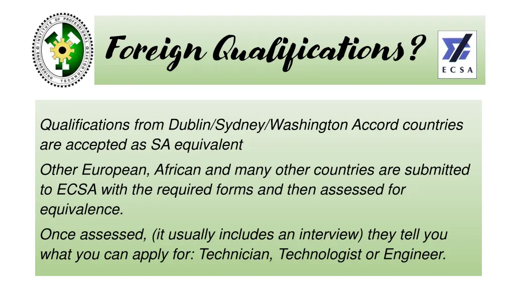foreign qualifications