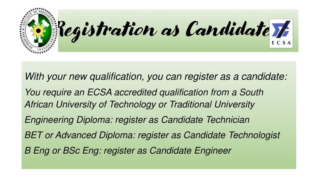 registration as candidate