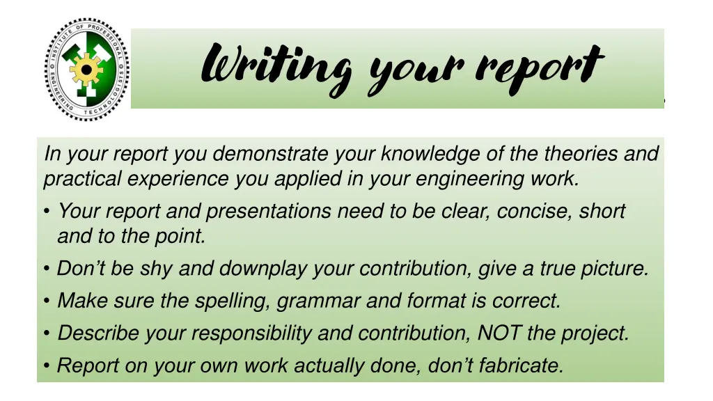 writing your report