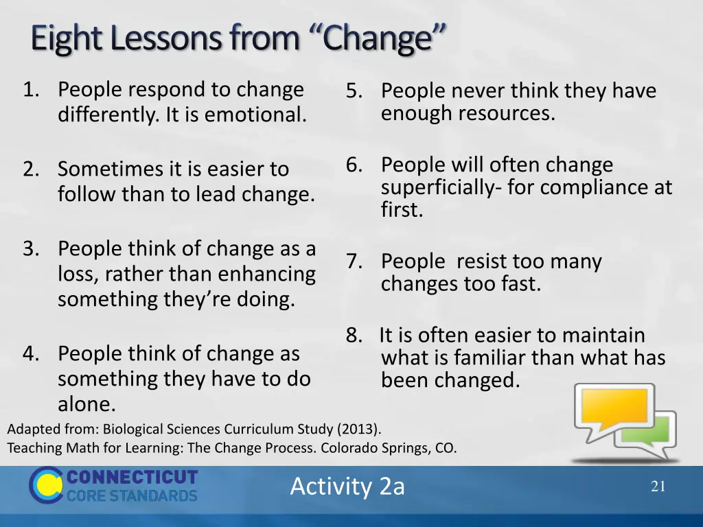eight lessons from change