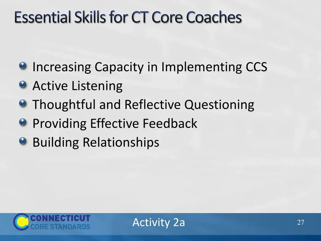 essential skills for ct core coaches