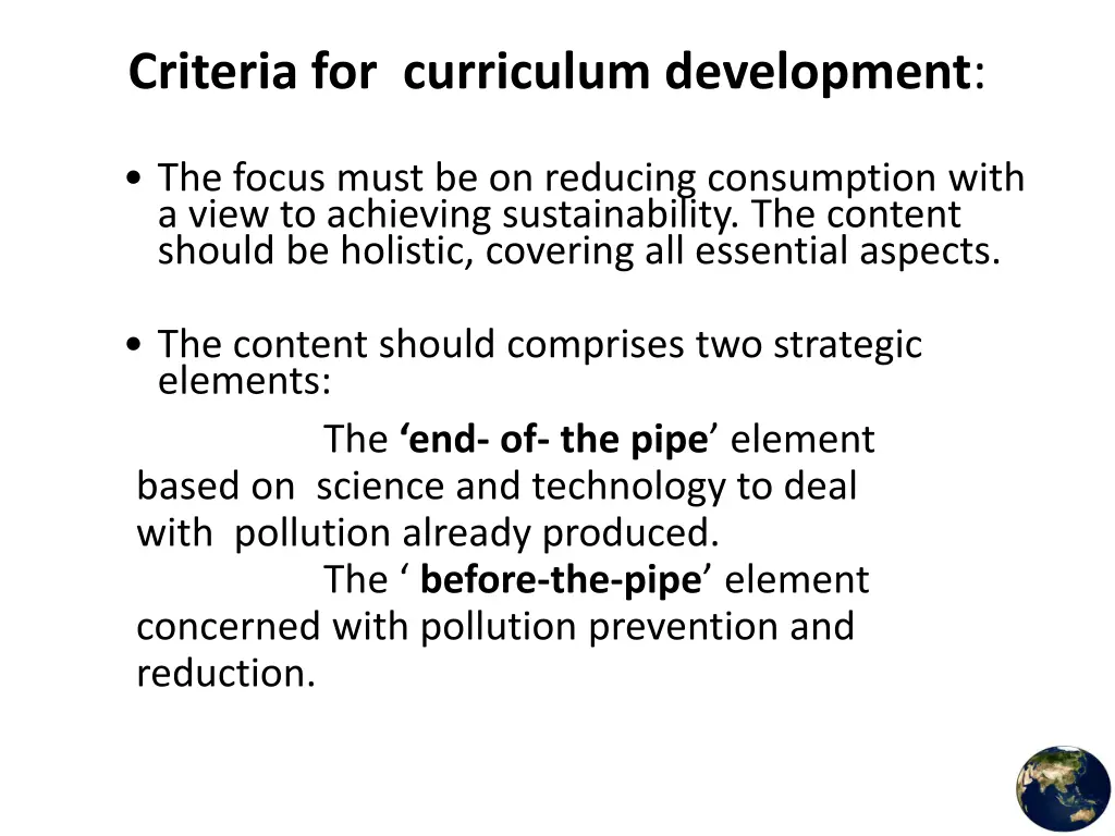 criteria for curriculum development