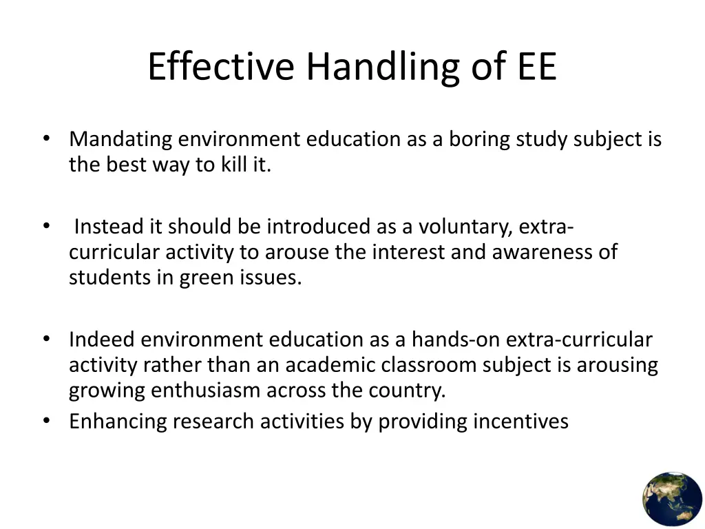 effective handling of ee