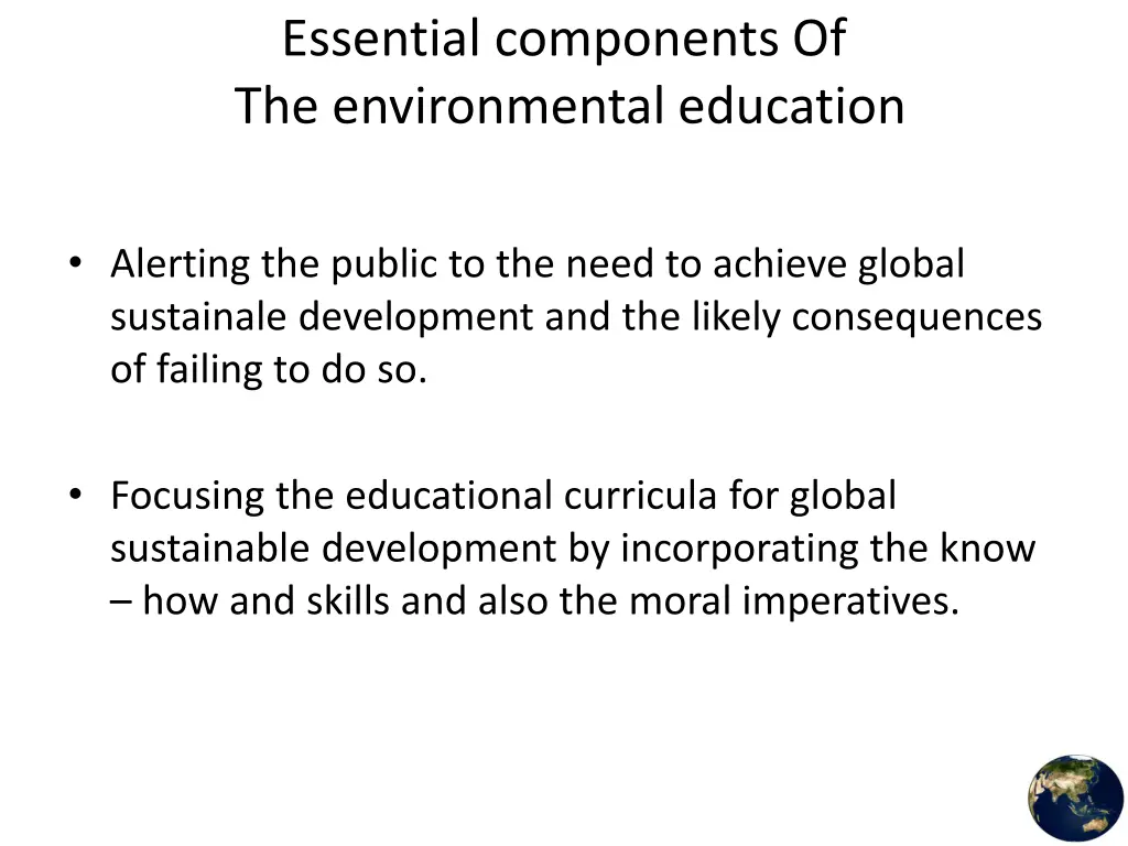 essential components of the environmental