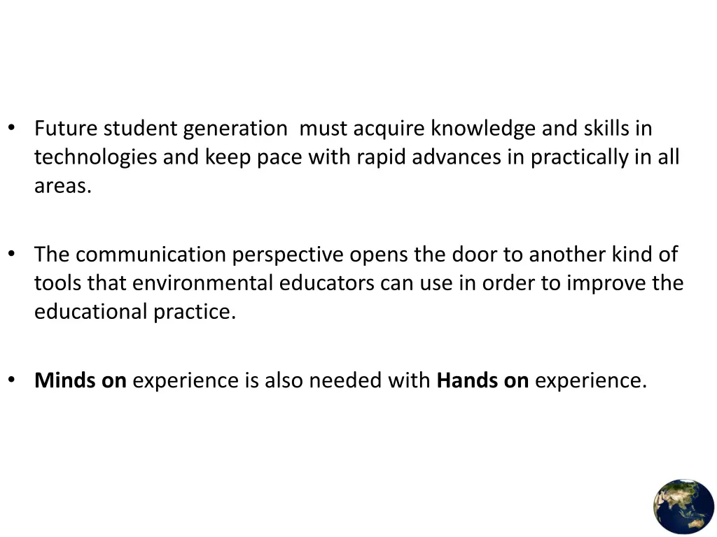 future student generation must acquire knowledge