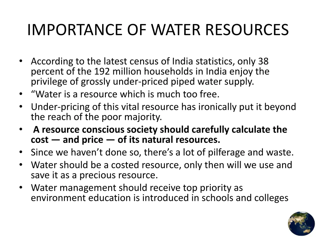 importance of water resources