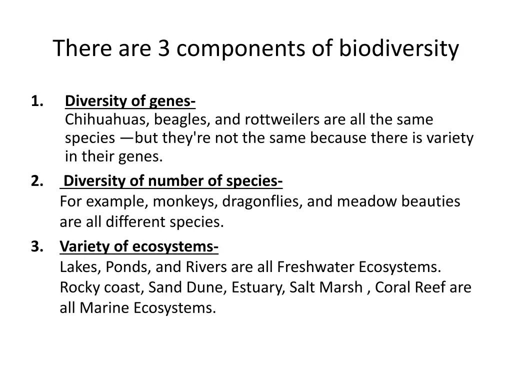 there are 3 components of biodiversity