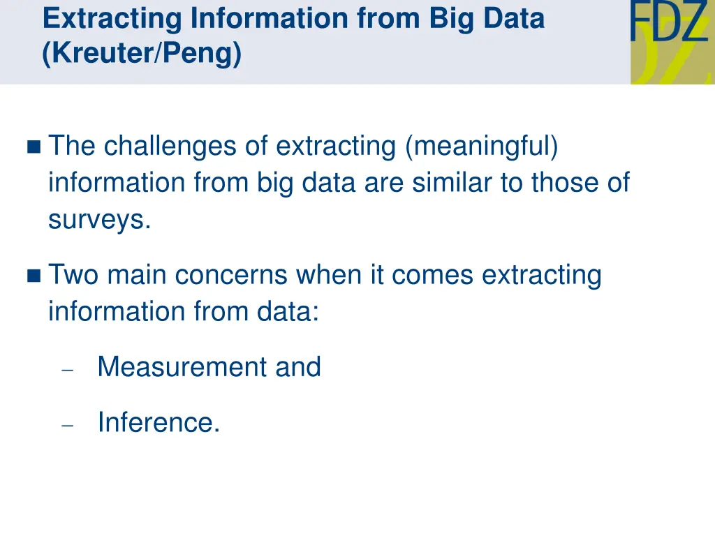 extracting information from big data kreuter peng
