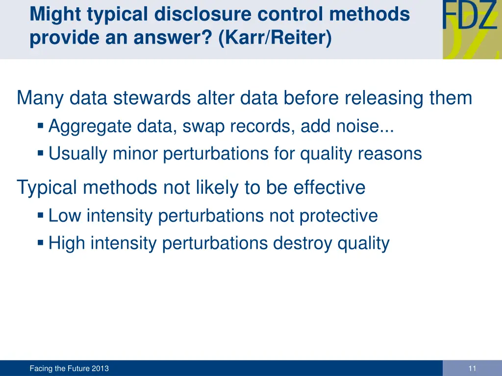 might typical disclosure control methods provide