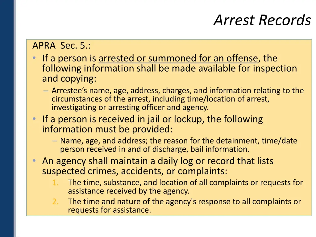 arrest records