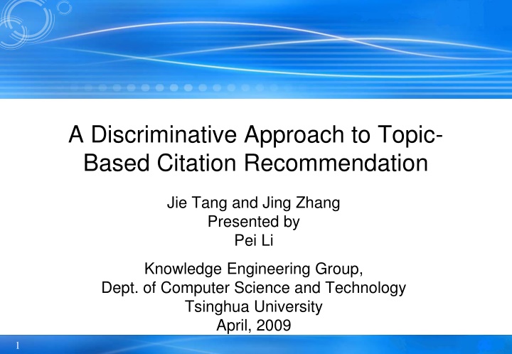 a discriminative approach to topic based citation