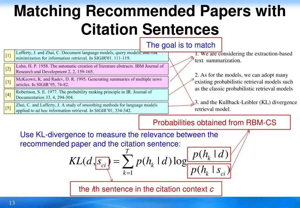 matching recommended papers with citation