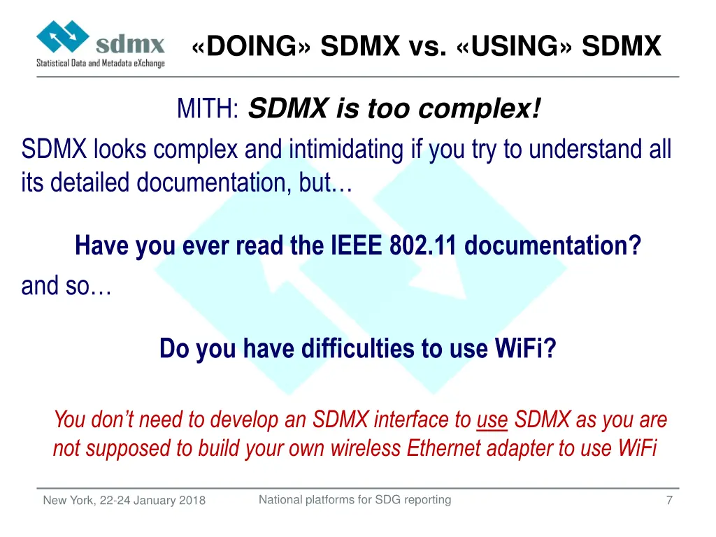 doing sdmx vs using sdmx