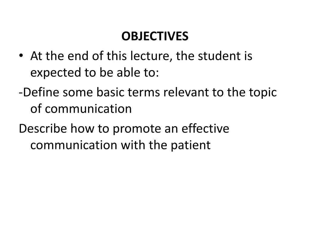 objectives