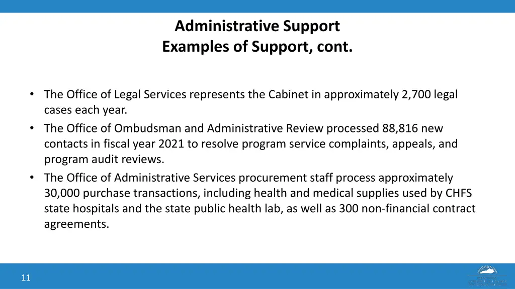 administrative support examples of support cont