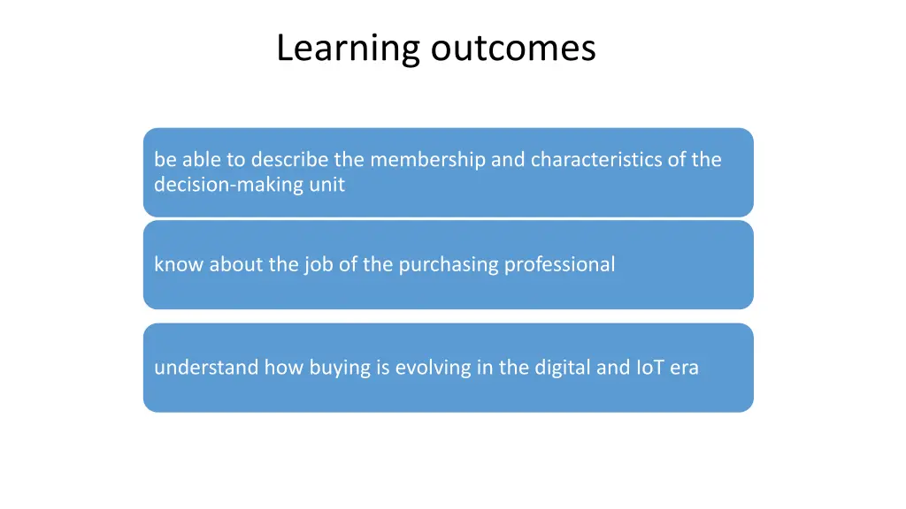 learning outcomes 1