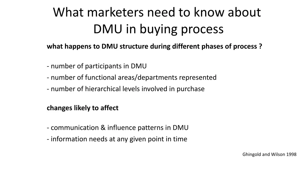 what marketers need to know about dmu in buying