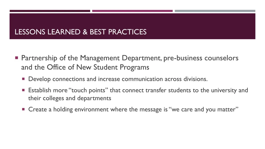 lessons learned best practices