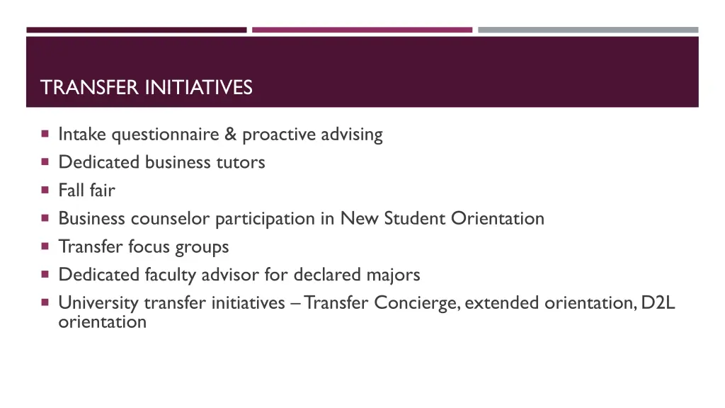 transfer initiatives