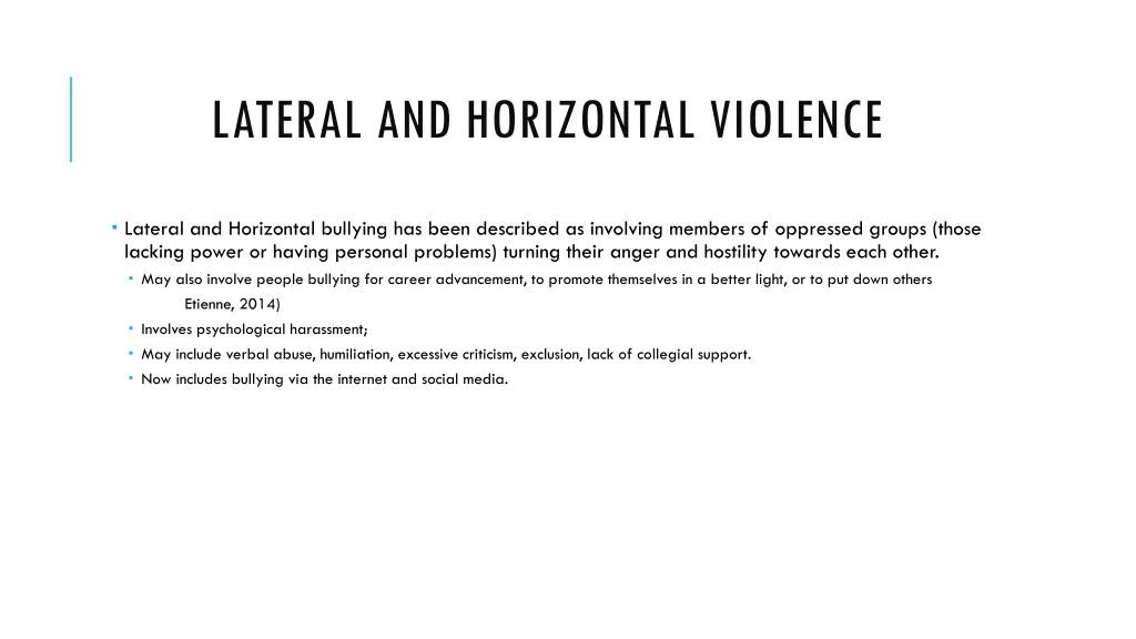lateral and horizontal violence