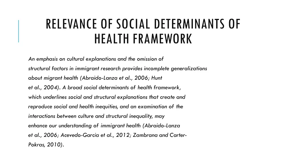 relevance of social determinants of health