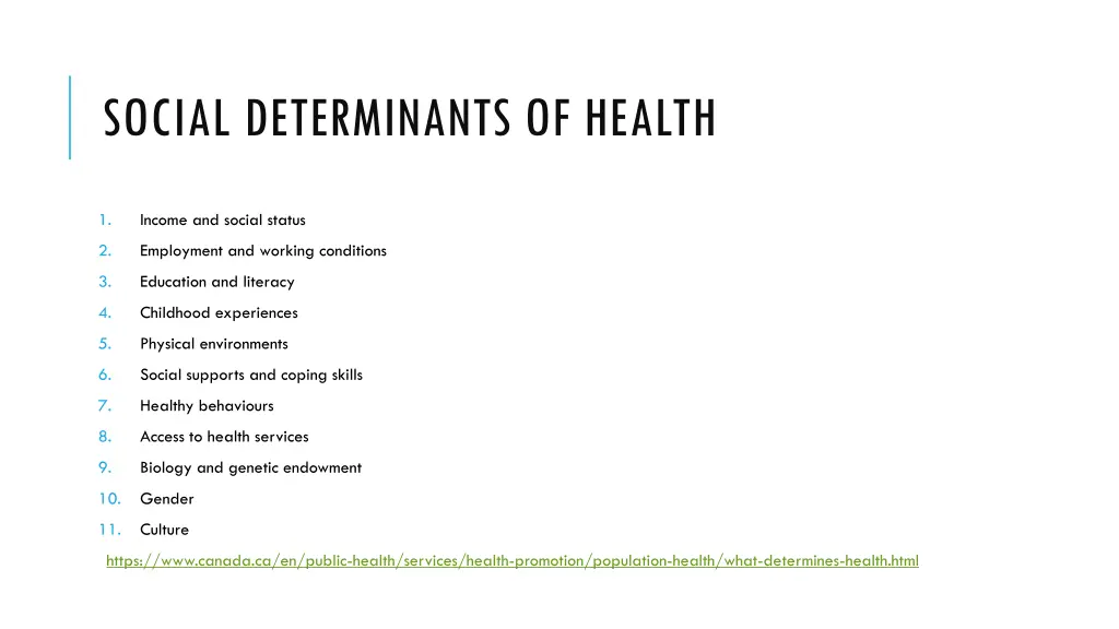 social determinants of health