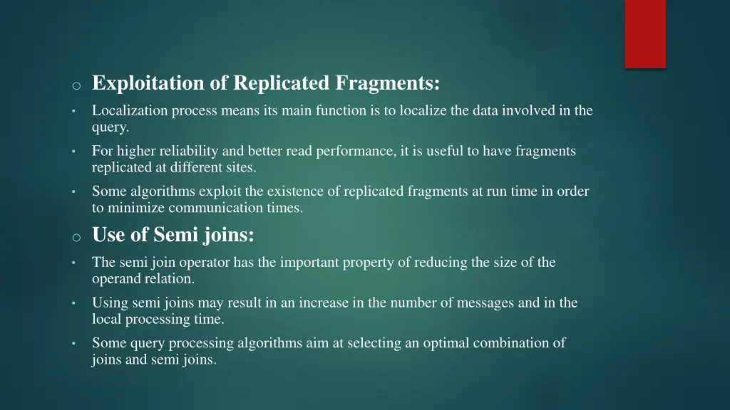 o exploitation of replicated fragments