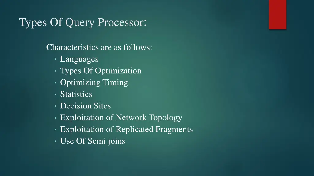 types of query processor 1