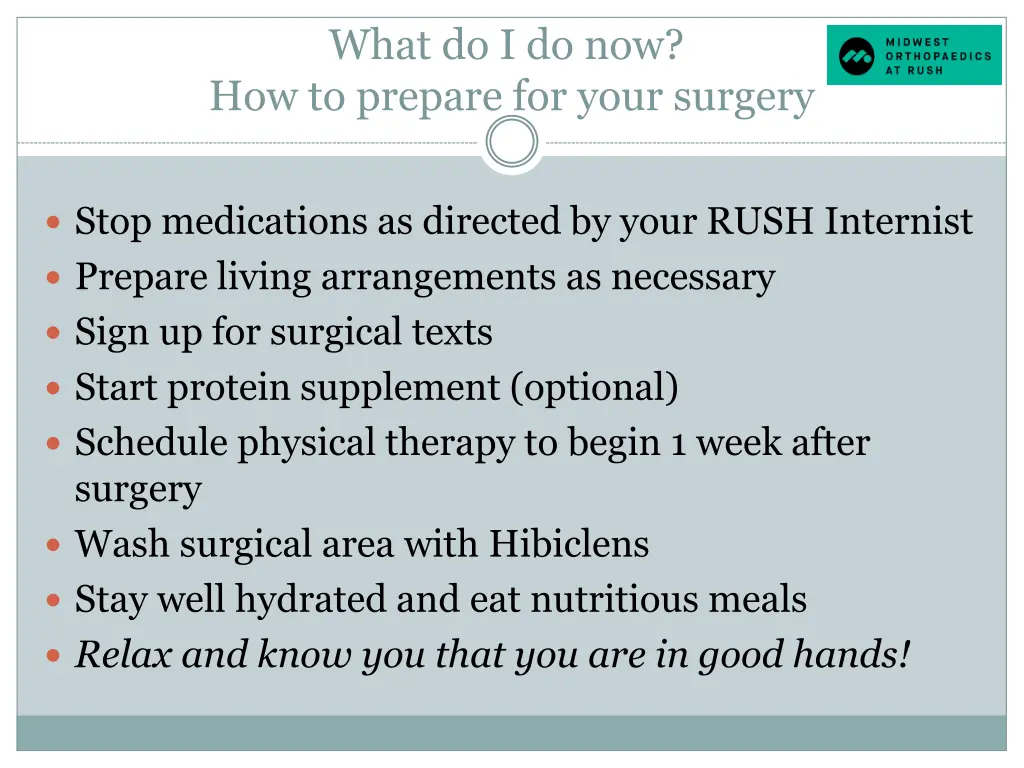 what do i do now how to prepare for your surgery