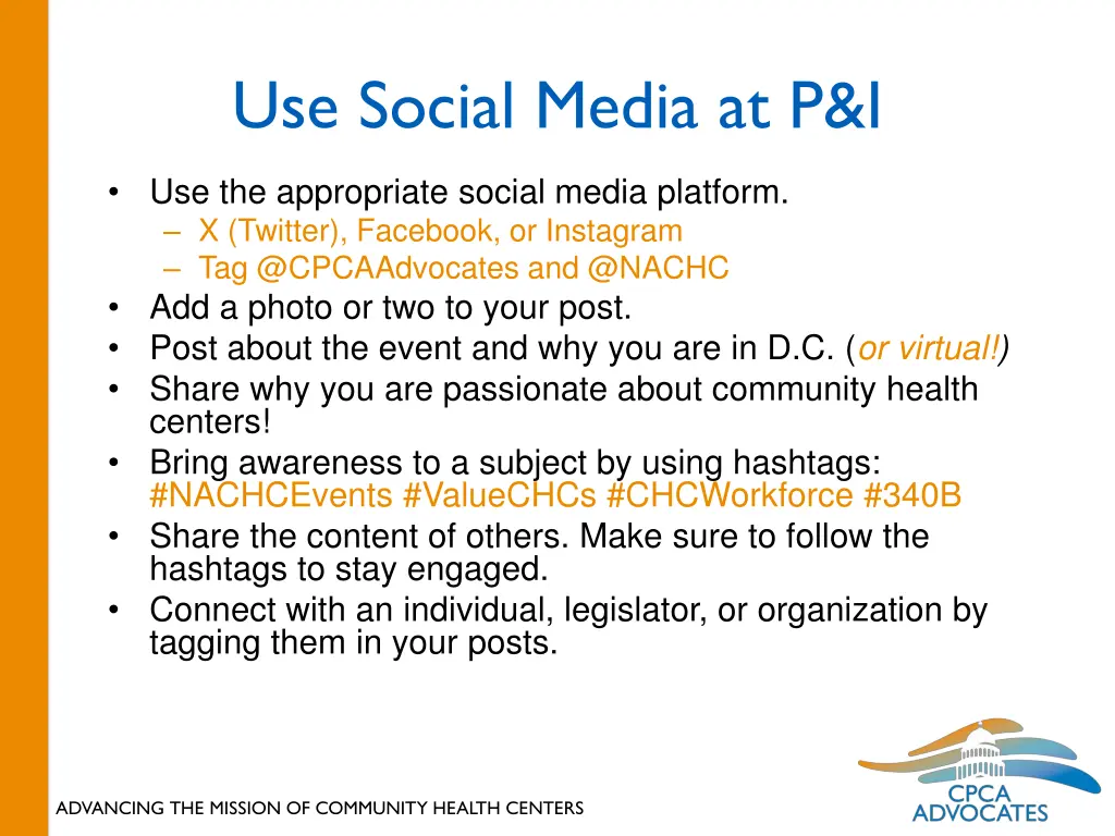 use social media at p i