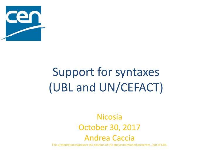 support for syntaxes ubl and un cefact
