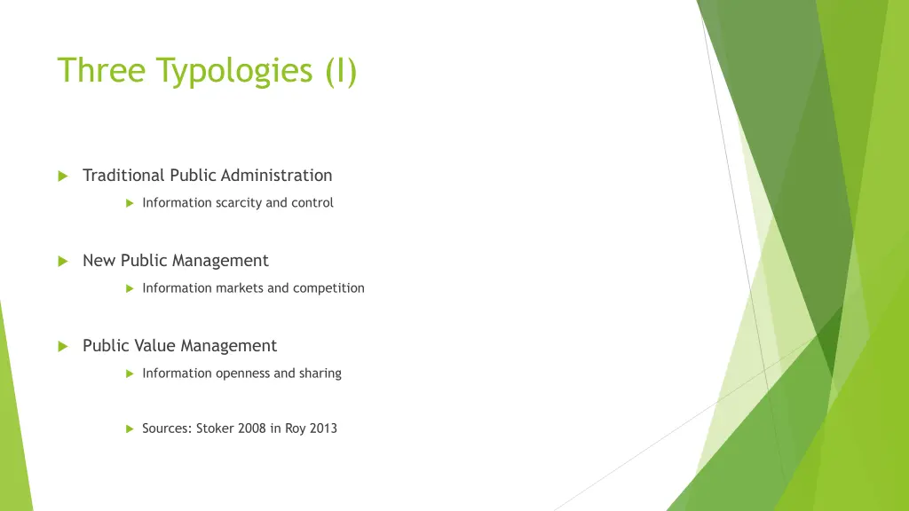 three typologies i
