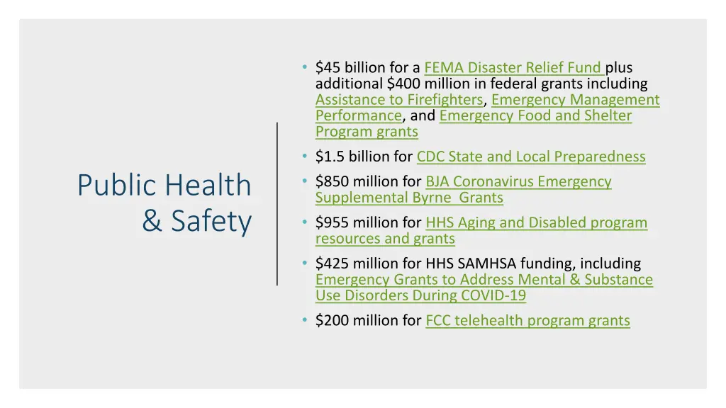 45 billion for a fema disaster relief fund plus