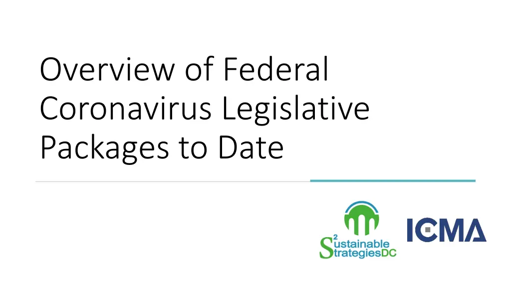overview of federal coronavirus legislative