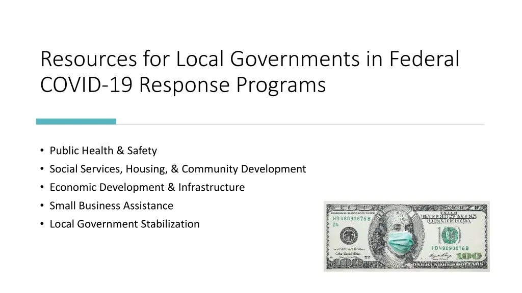resources for local governments in federal covid
