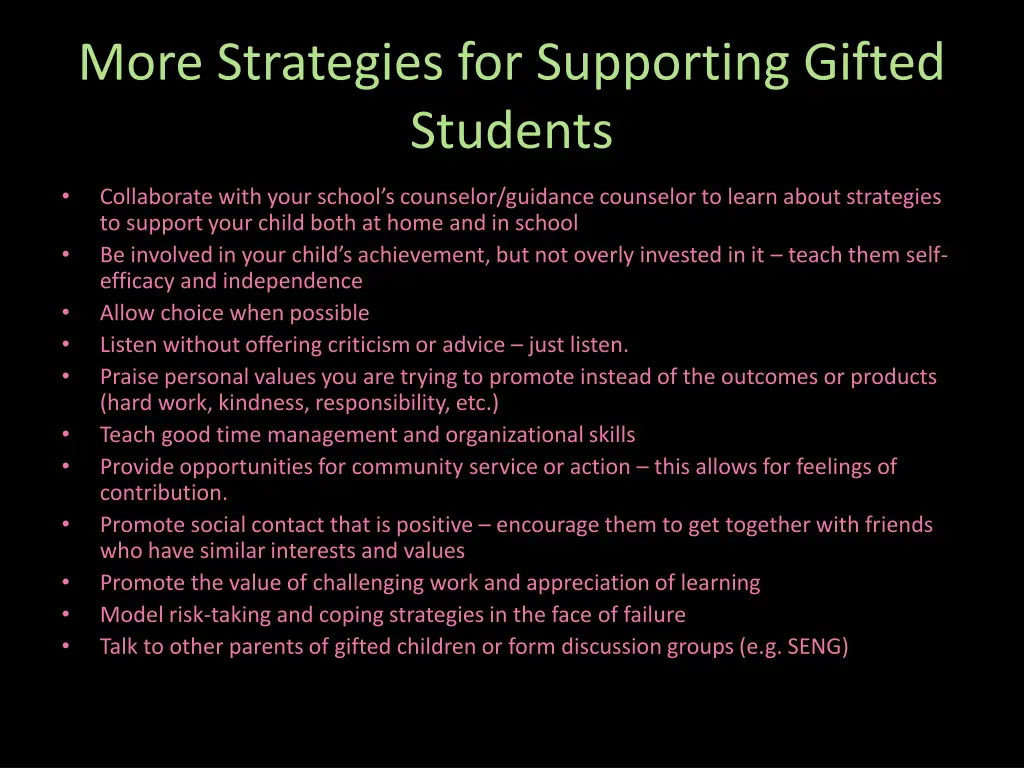 more strategies for supporting gifted students