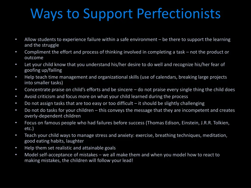 ways to support perfectionists