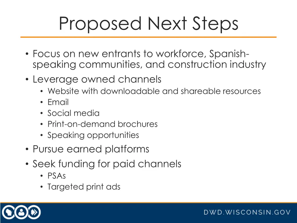 proposed next steps